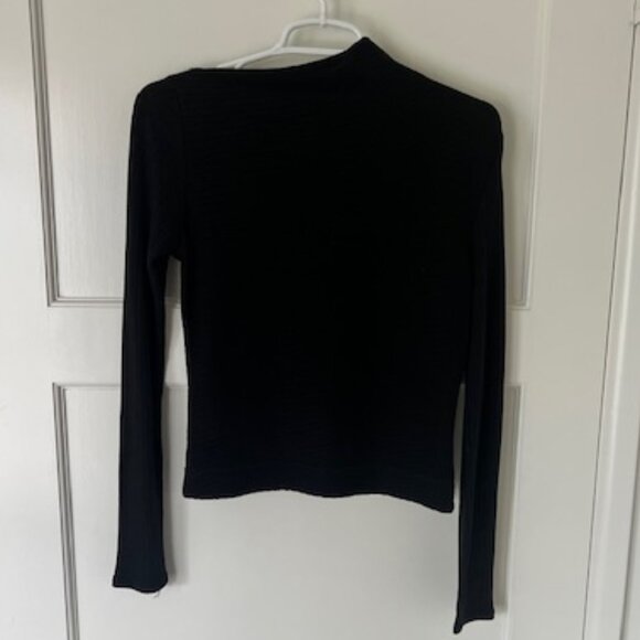 Morgan Black Asymmetrical Collar Long Sleeve Size S - Picture 2 of 3